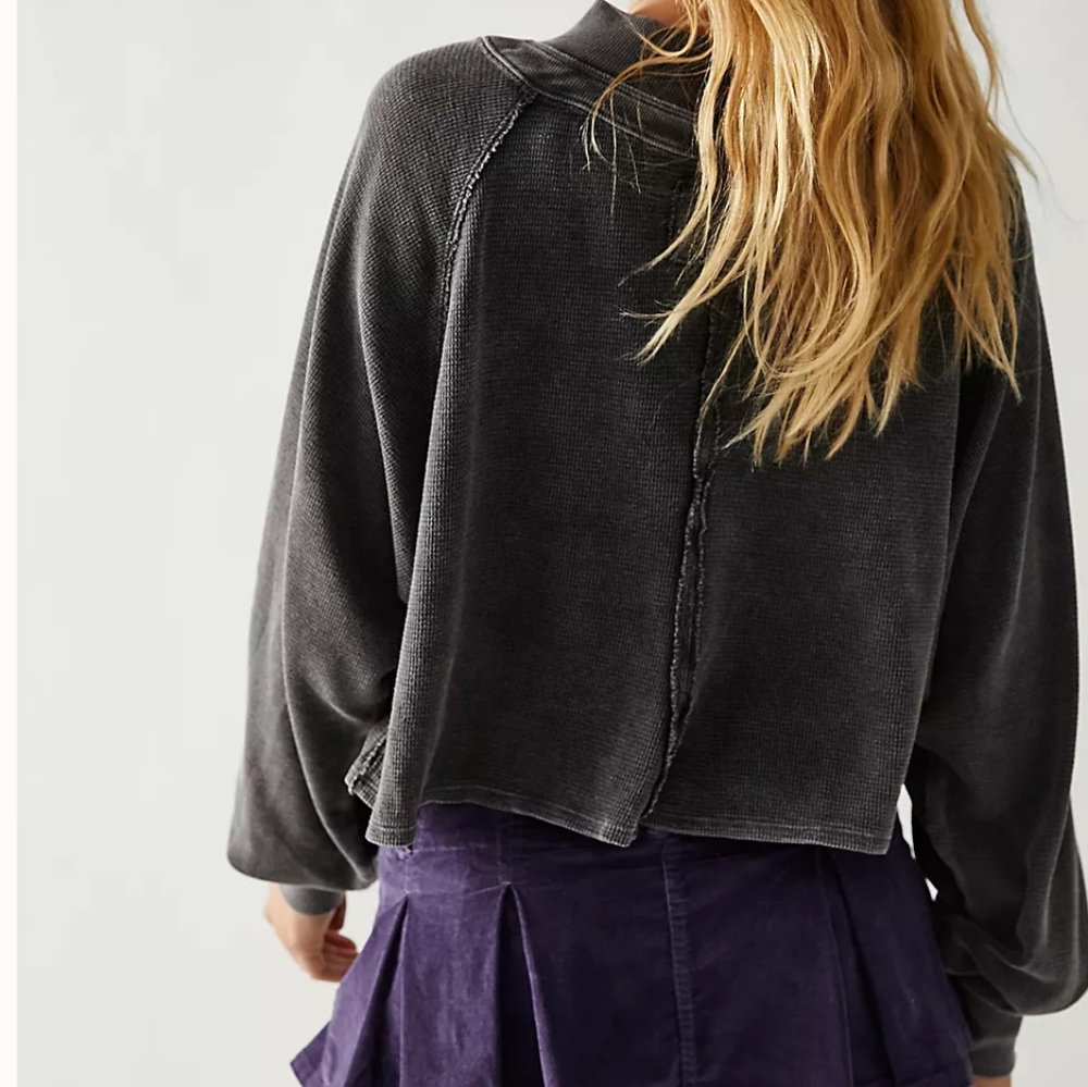FREE PEOPLE Cropped Thermal Pulllover - Picture 2 of 7